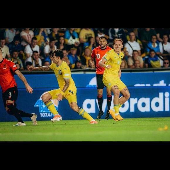 UKRAINE NATIONS LEAGUE 2024 VS ALBANIA MATCH WORN & SIGNED JERSEY SHAPARENKO #10 - Picture 3 of 9